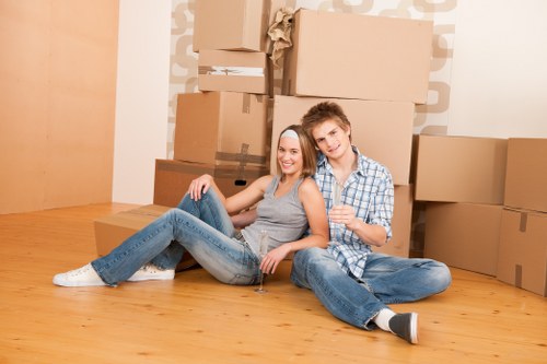 Man and van removals service operating in Pimlico residential street