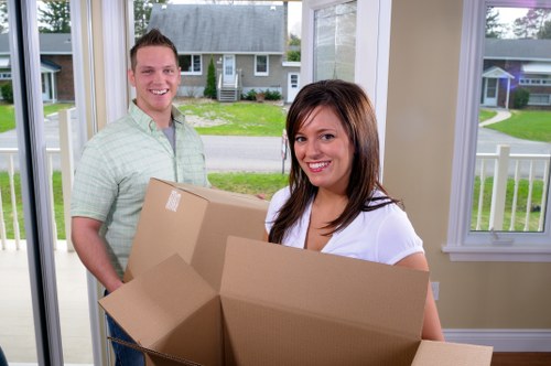 Removal team preparing items safely during a move