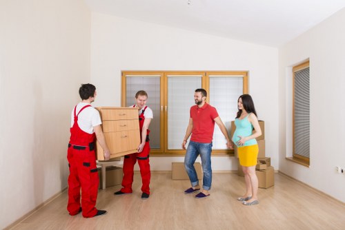 Checklist and packed household items prepared for moving day