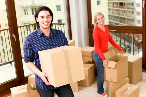 Careful furniture loading for a move in central London
